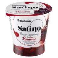 Desery mleczne - Bakoma Satino Deser jogurtowy o smaku brownie z czereśniami i wiśniami 145 g - miniaturka - grafika 1