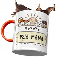 Kubki - Kubek Pomarańczowy z Pieskiem Psem Słodki Prezent z Nadrukiem ze Zdjęciem + Opakowanie na prezent (wzór 03) - miniaturka - grafika 1