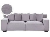 Sofy i kanapy - Beliani Sofa 3-osobowa sztruksowa jasnoszara VISKAN 242617 - miniaturka - grafika 1