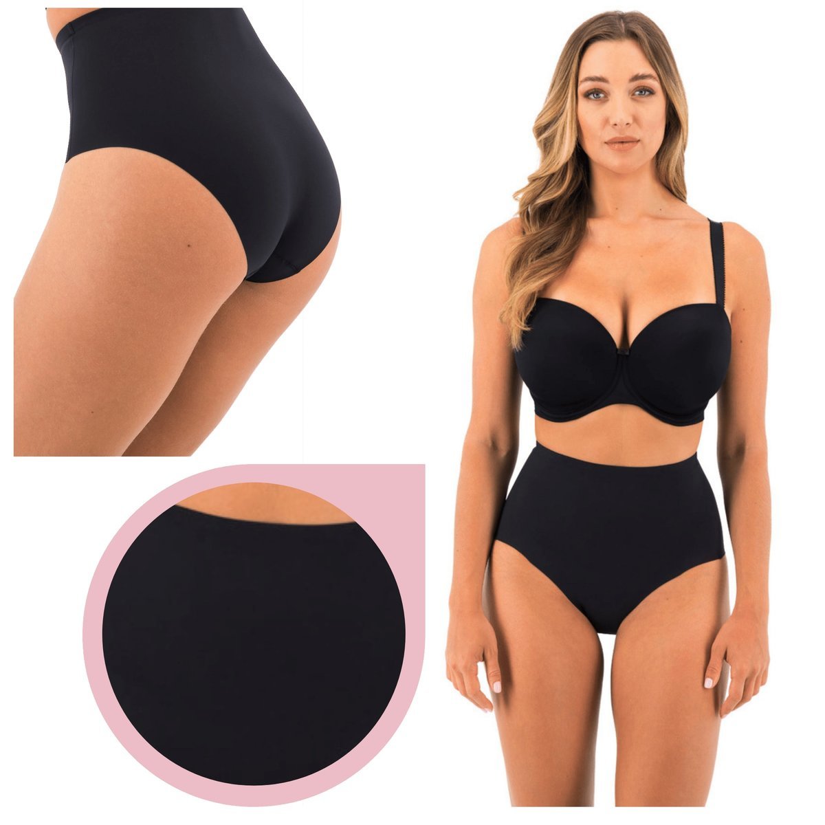 Fantasie FL2325BLK SMOOTHEASE Shaping Brief majtki modelujące czarne - XXL