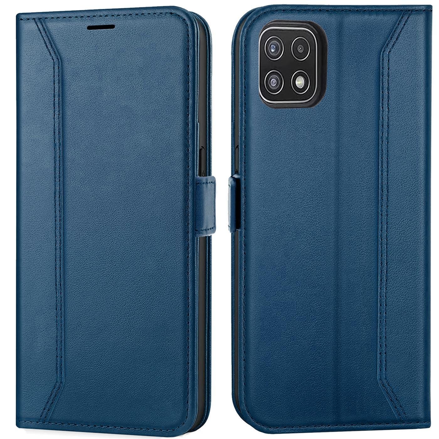 Etui na telefon komórkowy Samsung Galaxy A22 5G składane etui z klapką, niebieskie