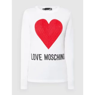 Bluzki damskie - Bluzka z długim rękawem i cekinami - Love Moschino - grafika 1