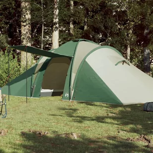 vidaXL Namiot kempingowy, 6-os., zielony, 576x238x193 cm, tafta 185T - Namioty - miniaturka - grafika 1