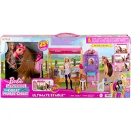 Lalki dla dziewczynek - Mattel, Lalka Barbie zestaw ze stajnią, koniem i akcesoriami - miniaturka - grafika 1