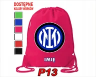 Torby szkolne - Worek Szkolny Na Wf Trening Buty Sportowy Dla Fana Inter Mediolan Kluby - miniaturka - grafika 1