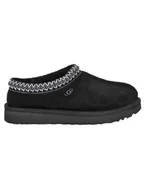 Kapcie damskie - UGG Skórzane kapcie "Tasman" w kolorze czarnym - miniaturka - grafika 1
