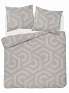 Pościel - Detexpol Pościel bawełniana 220x200 beżowa geometria 5113 A Bawełna 32 - miniaturka - grafika 1