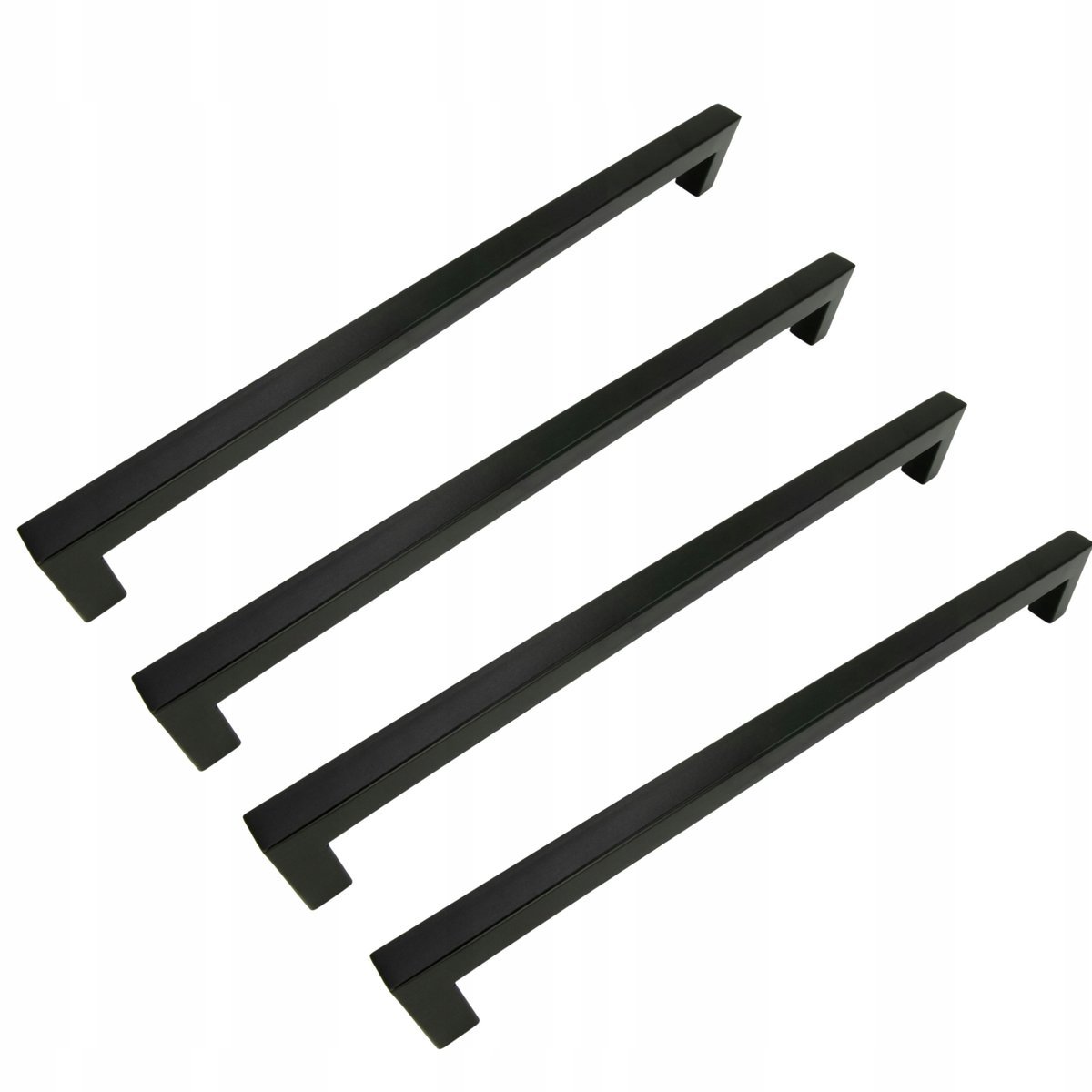 4 x Uchwyt meblowy klasyczny 256 mm czarny Metalowy uchwyt do szafki