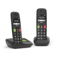 Telefony stacjonarne - Gigaset E290A Duo Telefon analogowy/DECT Nazwa i identyfikacja dzwoniącego Czarny - miniaturka - grafika 1