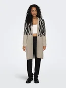 Swetry damskie - ONLY Kardigan w kolorze beżowo-czarnym - miniaturka - grafika 1