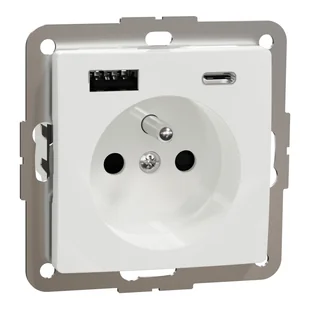 Schneider USB A+C 3A SEDNA Design & Elements - biały - Gniazdka elektryczne - miniaturka - grafika 1