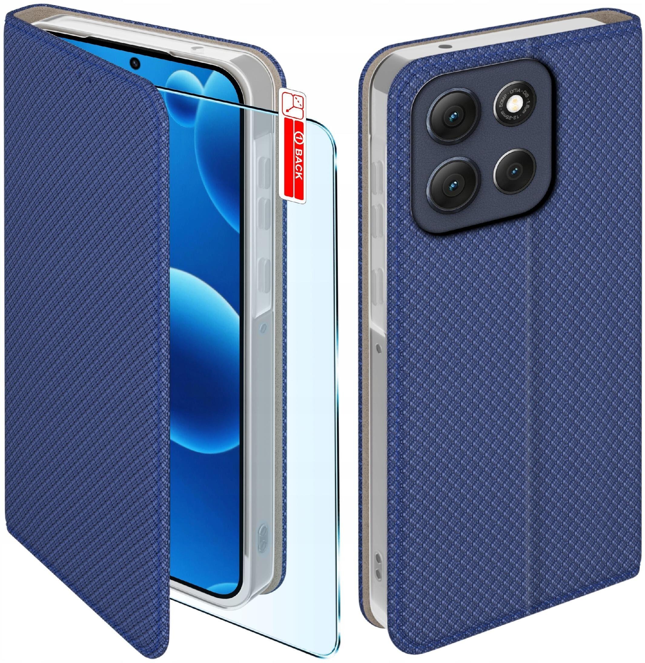 Etui z klapką do Motorola G86 G86 Power Zamykane Futerał +Szkło 9H