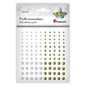 Szkolne artykuły papiernicze - Perełki samoprzylepne okrągłe 120szt białe złote - Titanum - miniaturka - grafika 1