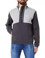 Bluzy męskie - BOSS Męska bluza 1 dżersej, średni szary, XL (DE) - miniaturka - grafika 1