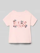 Koszulki dla dziewczynek - T-shirt z wyhaftowanym logo i cekinami - miniaturka - grafika 1