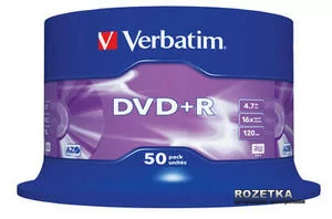 Verbatim DVD+R 4,7 GB 16x Pudełko na ciasto 50 szt. (43550) - Nośniki danych - miniaturka - grafika 1