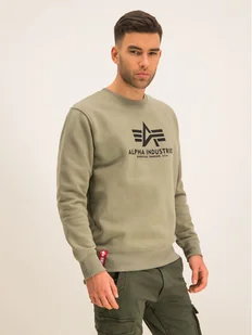 Alpha Industries Bluza Basic 178302 Zielony Regular Fit - Bluzy męskie - miniaturka - grafika 1