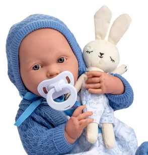 Hiszpańska lalka bobas - niebieski pajacyk oraz królik - Lalki dla dziewczynek - miniaturka - grafika 1
