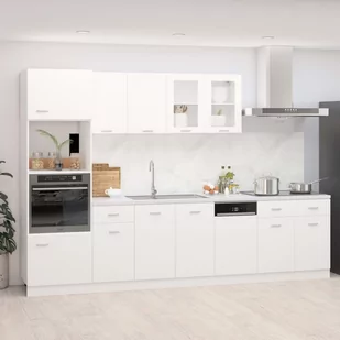 vidaXL Lumarko 7-cz. zestaw szafek kuchennych, biały, płyta wiórowa 3067623 - Szafki kuchenne - miniaturka - grafika 1