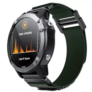 Opaska Pasek Bransoleta Nylon Hq Metal Garmin Fenix 3/5X/3Hr/5X Plus/6X/6X Pro/7X Army Green - Akcesoria do smartwatchy - miniaturka - grafika 1