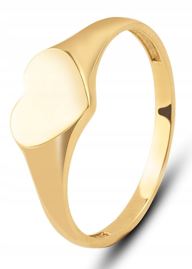 PIĘKNY ZŁOTY KLASYCZNY SYGNET Z SERDUSZKIEM SERCE 8KT 333