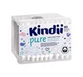 Waciki, płatki i patyczki kosmetyczne - Cleanic KINDII PURE Patyczki higieniczne dla niemowląt, 60 szt 5900095030980 - miniaturka - grafika 1