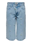 Spodenki damskie - ONLY Szorty jeansowe Cobain 15349519 Niebieski Loose Fit - miniaturka - grafika 1