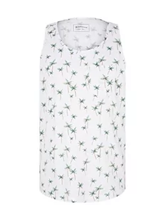 TOM TAILOR Denim Męskie Tank top z nadrukiem na całej powierzchni 1031171, 29734 - White Real Palm Print, XL - Koszulki męskie - miniaturka - grafika 1