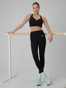 Legginsy - 4F Legginsy treningowe szybkoschnące damskie - czarne XL - miniaturka - grafika 1