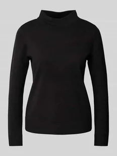 Sweter z dzianiny z mieszanki wiskozy ze wzorem ze stójką - Swetry damskie - miniaturka - grafika 1