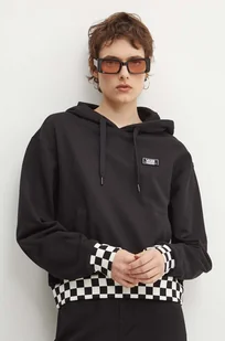 Vans bluza bawełniana damska kolor czarny z kapturem z aplikacją VN000GJ2BLK1 - Bluzy damskie - miniaturka - grafika 1