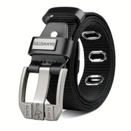 Inne - TEMU DANWEITESI Męski pasek z płótna do wielu zastosowań ze sprzączką zatrzaskową ze stopu, pasek do spodni roboczych w stylu do rekreacji na świeżym - miniaturka - grafika 1