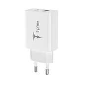 Ładowarki do telefonów - ŁAD SIEC T-PHOX SPEEDY USB-C 20W + USB 18W QC 3.0 BIAŁA/WHITE - miniaturka - grafika 1