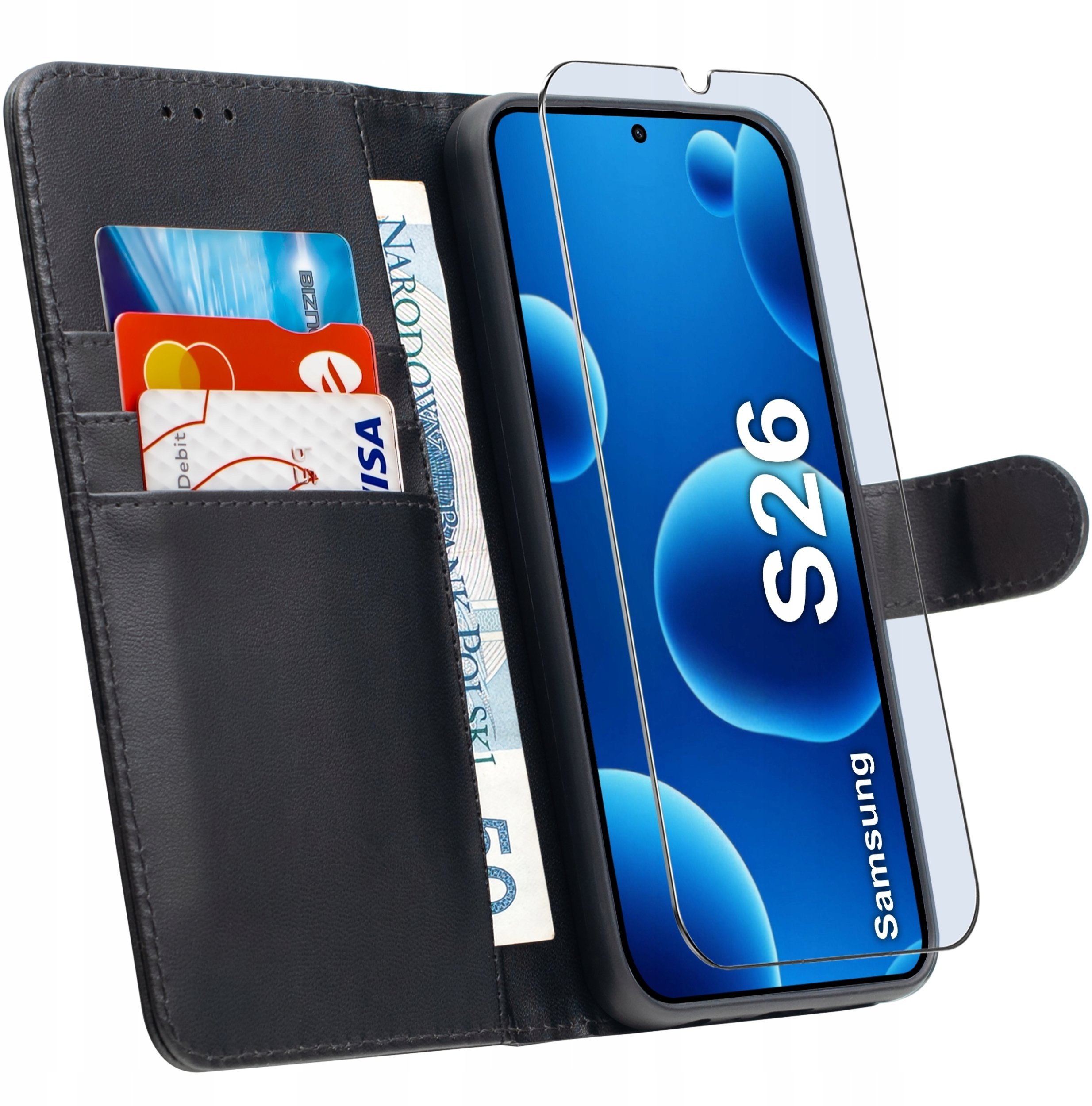 krainaGSM Etui Z Klapką Do Samsung S26 Zamykane Magnetyczne + Szkło 9H