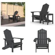 Fotele i krzesła ogrodowe - vidaXL Krzesło ogrodowe Adirondack ze stolikiem HDPE antracyt - Krzesło ogrodowe - Krzesła ogrodowe - Krzesło ogrodowe i stolik - Krzesło tarasowe - miniaturka - grafika 1