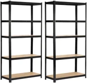 Szafy i regały magazynowe - Fancy Garden 2x REGAŁ METALOWY 80x40x180 CZARNY - miniaturka - grafika 1