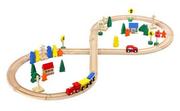 Pociągi dla dzieci - Malatec Kolejka Drewniana Tor Pociąg Zestaw 50 Elementów 6862 - miniaturka - grafika 1