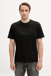 Diesel t-shirt bawełniany T-ADJUST-BIGOVAL męski kolor czarny z nadrukiem A17402.0NJBM - Koszulki męskie - miniaturka - grafika 1