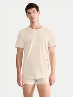 Koszulki męskie - Sloggi T-Shirt 10215508 Beżowy Regular Fit - miniaturka - grafika 1