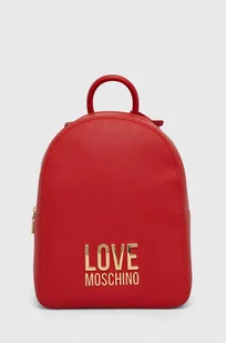 Love Moschino plecak damski kolor czerwony mały z aplikacją - Plecaki - miniaturka - grafika 1
