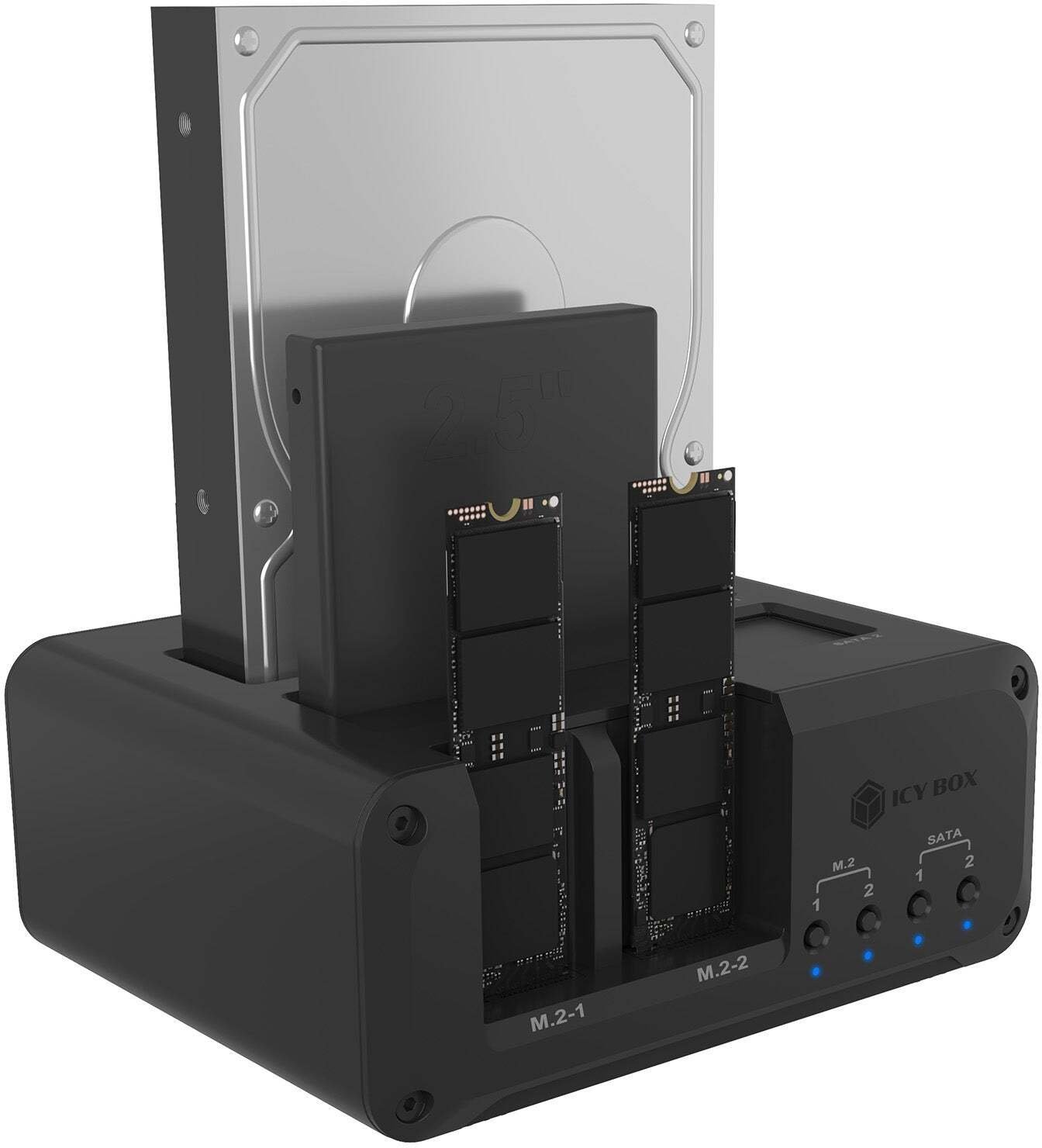 Stacja dokująca Icy Box 4-bay Stacja dokująca dla 2x M.2 NVME i 2x 2,5