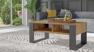 STOLIK KAWOWY MODERN 2P ARTISAN NOGA ANTRACYT - Ławy i stoliki kawowe - miniaturka - grafika 1