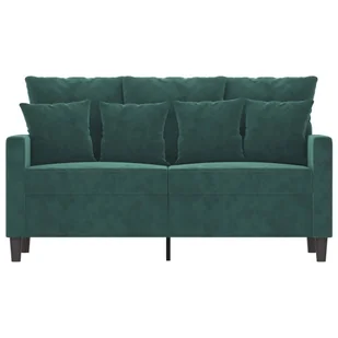 Sofa 2-osobowa, ciemnozielona, 120 cm, tapicerowana aksamitem - Sofy i kanapy - miniaturka - grafika 4