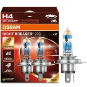 Żarówki samochodowe - Osram żarówki H4 Night Breaker +220% do +150m +20% bielsze światło - miniaturka - grafika 1
