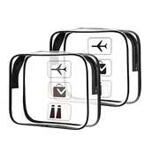 Etui na dokumenty i karty - Oderra 2 torby na przybory toaletowe przezroczyste - PVC wodoodporny kosmetyczka dla kobiet przezroczyste etui podróżne do transportu płynów, etui na płyny dla kobiet i mężczyzn - miniaturka - grafika 1