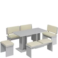 Stoły z krzesłami - Zestaw Kuchenny Duży Bond MebloCross Sonoma Ciemna, Eco Czarny - miniaturka - grafika 1