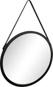 Lustra - Lustro okrągłe Loft 63 cm na pasku w ramie czarne - miniaturka - grafika 1