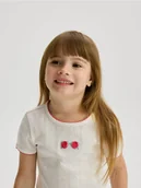 Bluzki dla niemowląt - Reserved - T-shirt z haftem - złamana biel - miniaturka - grafika 1