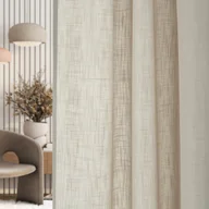 Zasłony - Zasłona na taśmie marszczącej strukturalna beżowa 140 x 280 cm 1 szt. - miniaturka - grafika 1