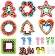 Formy do ciast - 35x FOREMKI DO KANAPEK ZESTAW FOREMEK DO CIASTEK DLA DZIECI + WIDELCZYKI - miniaturka - grafika 1